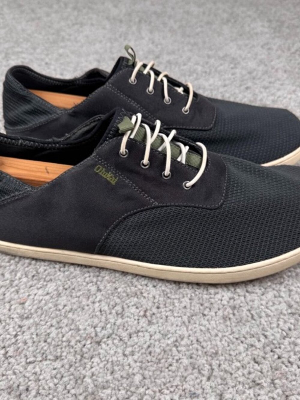 OluKai Nohea Moku Slip On Shoes Black Gray Green Sneakers 10283-6C6C Men Size 12